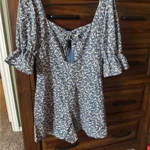 Altar'd State Blue Floral Romper